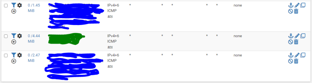 pfsense firewall matching rules for protocol matching icmp traffic